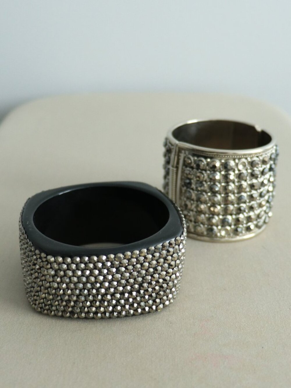 Rhinestone Pewter Statement Cuff Bracelets Bundle